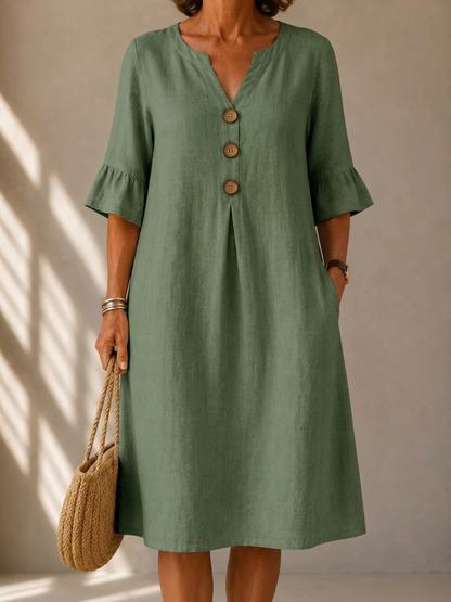 | Robe Botonnée Pli Creux Charlotte