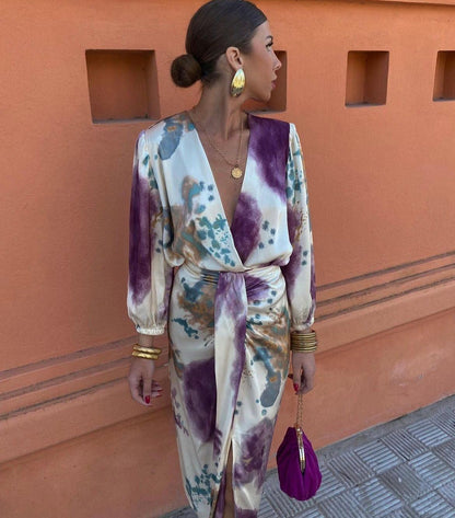 | Robe Portefeuille Satinée Léa
