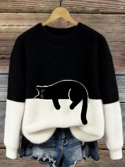 Tarcisio - Sudadera Mujer con Estampado de Gato