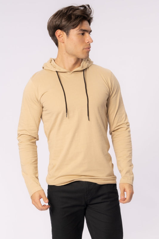 Libero - Sudadera Hombre Ligera Capucha Caqui Casual