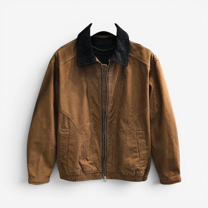 Chaqueta de Algodón con Cuello Bicolor Leonardo