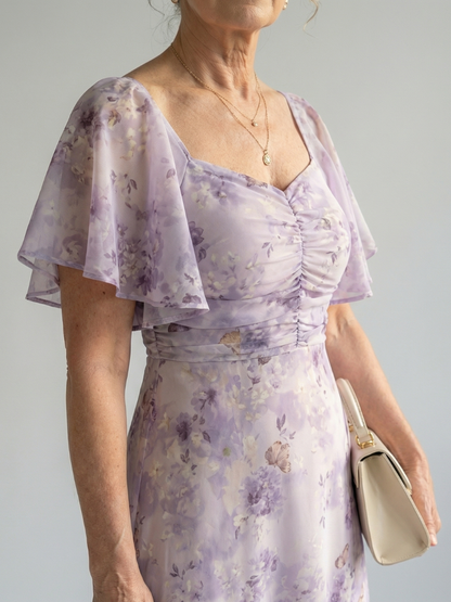 | Robe Midi a Manches Volantes Vaelis