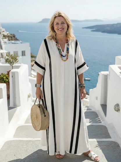 | Robe Maxi a Manches Cortes Elvienne