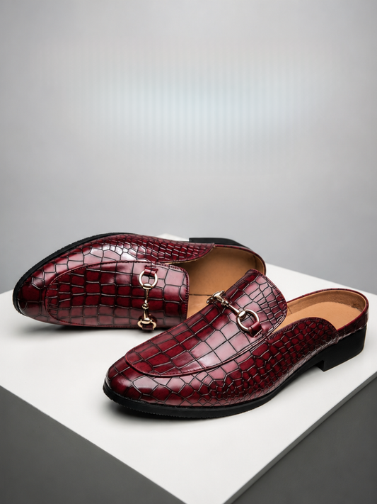Marianna | Mules Mocasín Efecto Cocodrilo