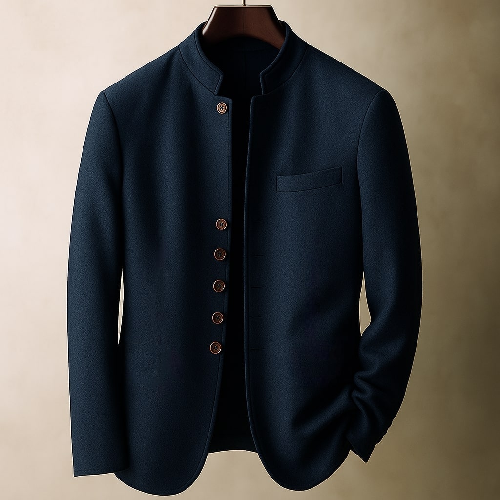 | VESTE EN LAINE AVEC COL DROIT