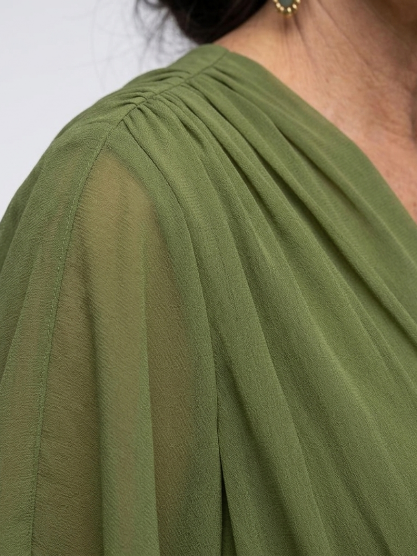 | Robe Midi Drapée a Encuellore Elysia