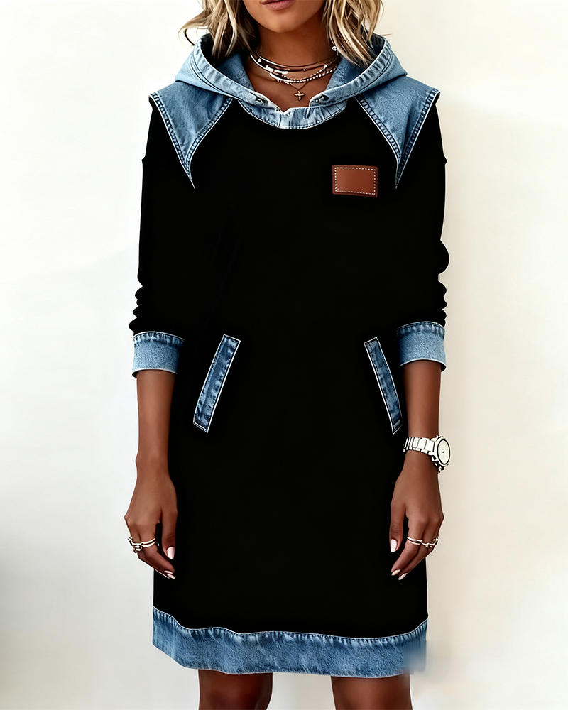 Vestido casual elegante para otoño con capucha