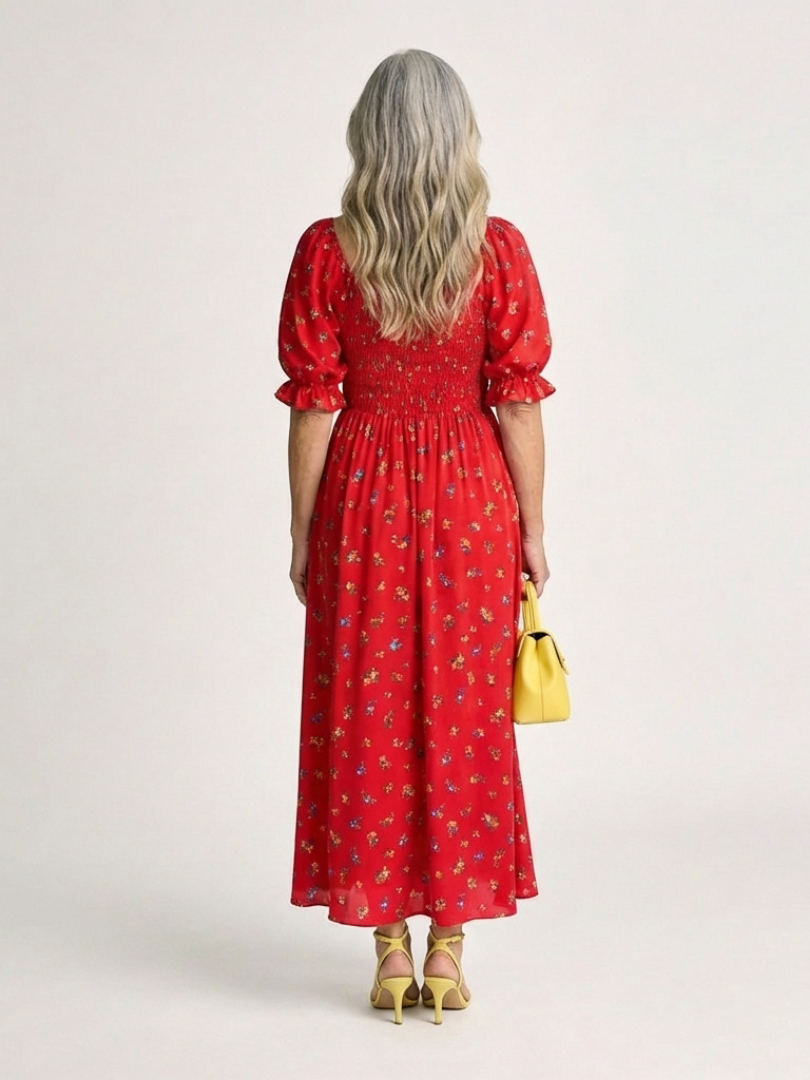 DLEACROIX | Robe Midi a Manches Boffantes Delphine