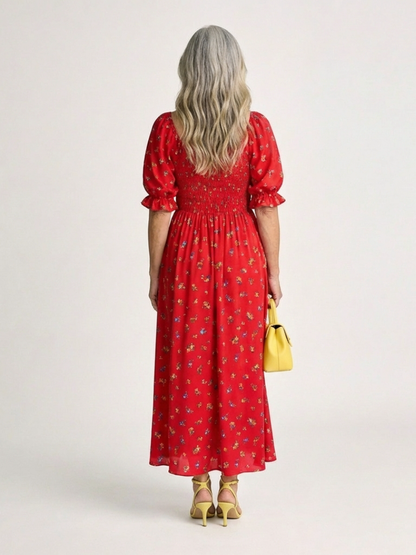 DLEACROIX | Robe Midi a Manches Boffantes Delphine
