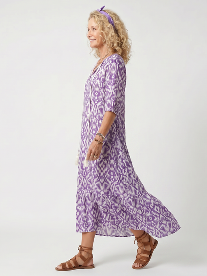 Esther| Vestido Midi Anudado Estampado