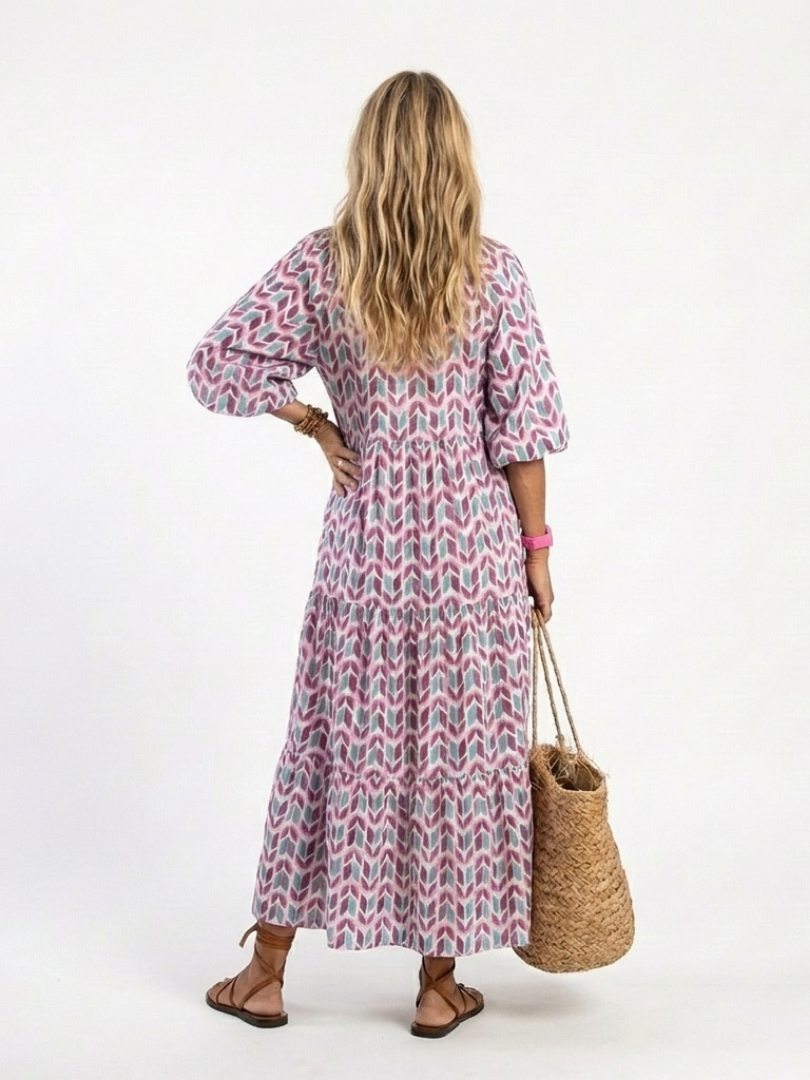 | Robe Midi Géométrique a Volants Léa