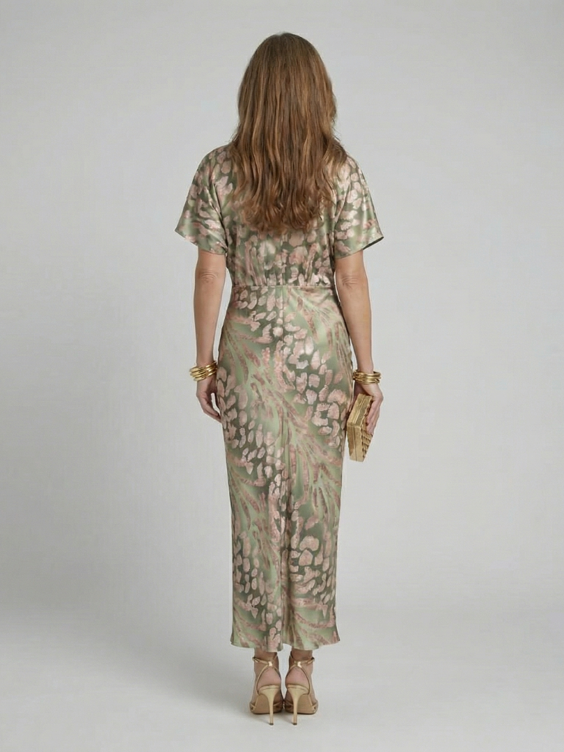 | Robe Midi a Imprimé Abstrait Coralie