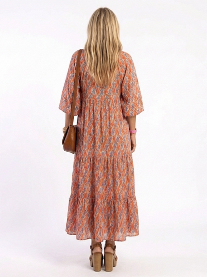 | Robe Midi Géométrique a Volants Chloé