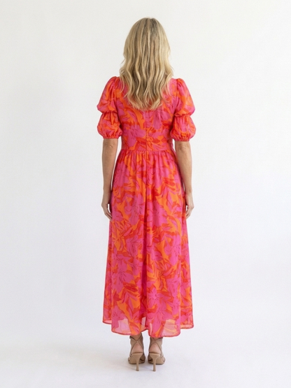 | Robe Midi a Manches Boffantes Willow