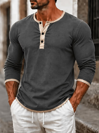 Ercole – Jersey Henley Hombre Manga Larga