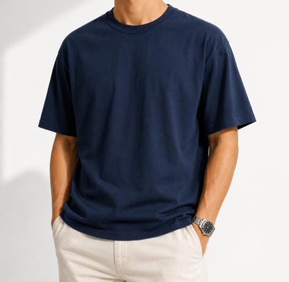 Camiseta Casual de Algodón 100% Pesado de Corte Regular