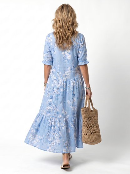 | Robe Midi Fleurie a Pompons Michèle