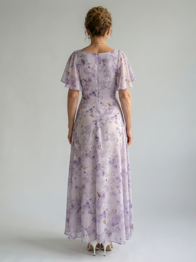 | Robe Midi a Manches Volantes Vaelis