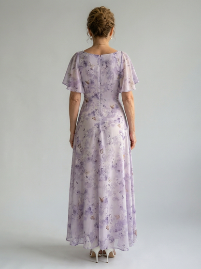 | Robe Midi a Manches Volantes Vaelis