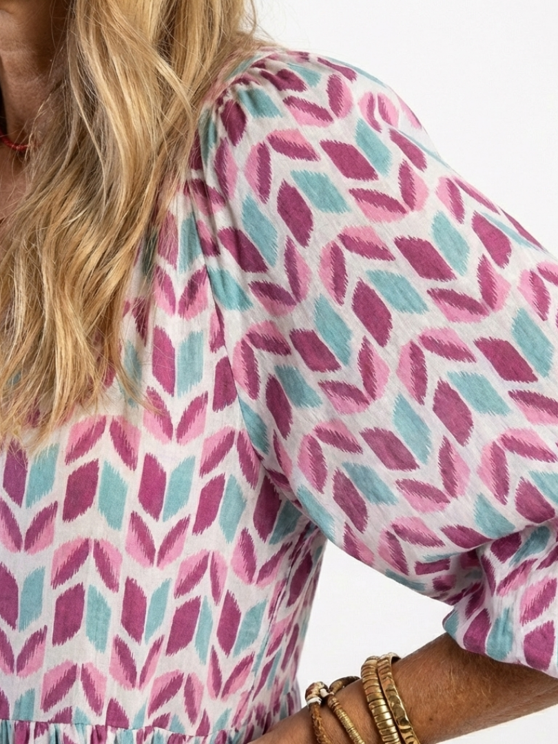 | Robe Midi Géométrique a Volants Léa