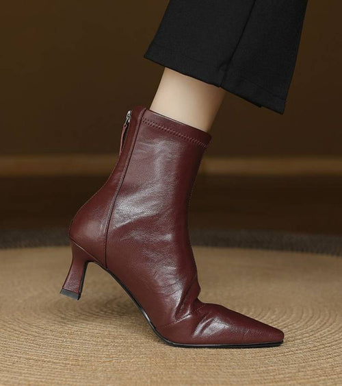| Bottines en cuero a talon elegante