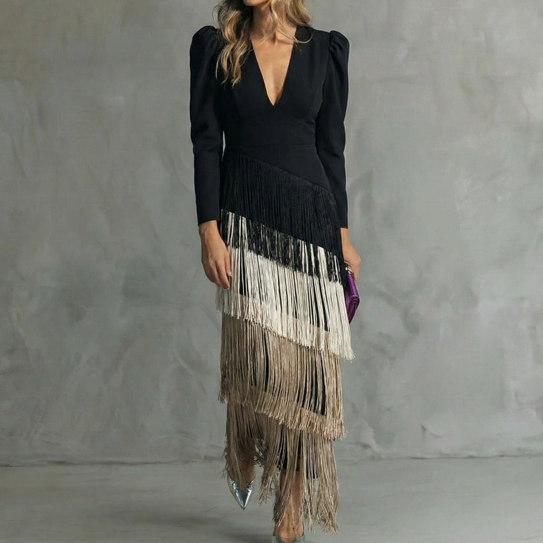 | Robe Élégante Franges Élise