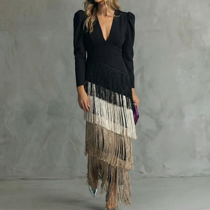 | Robe Élégante Franges Élise
