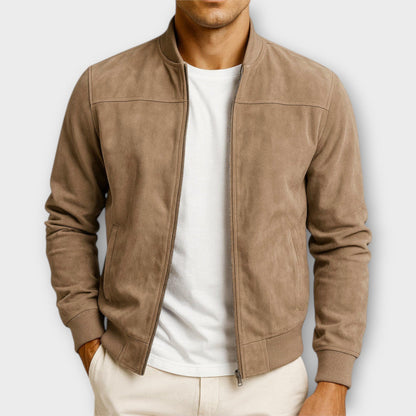 | VESTE BOMBER EN CUIR SUEDE HOMME