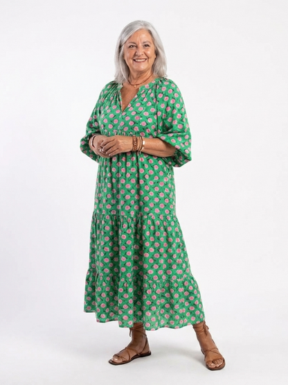 | Robe Midi Fleurie a Volants Camille