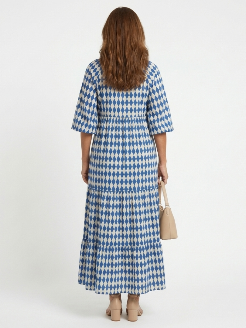 | Robe Midi a Imprimé Diamant Elodie
