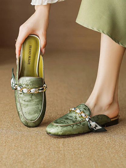 Marisa | Mules Mocasín con Cadena Decorativa
