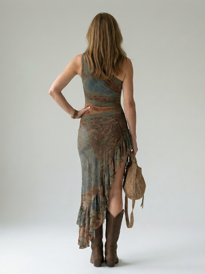 | Robe Midi Drapée Silencieuse Zalia
