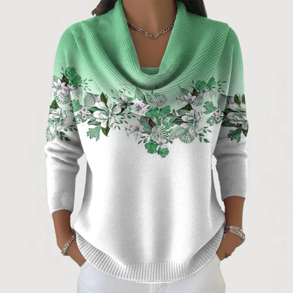 Alba – Jersey Mujer Floral con Cuello