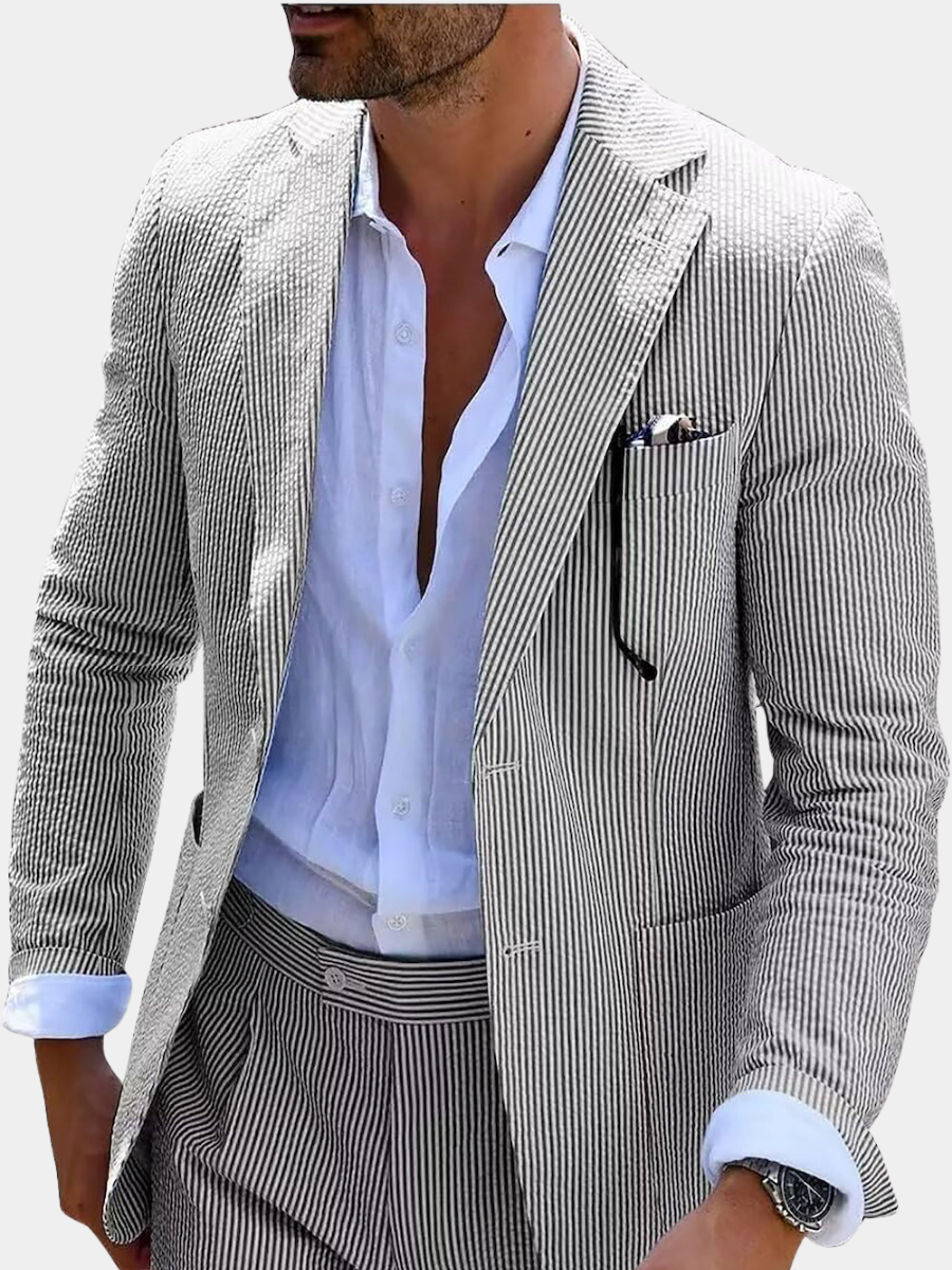 | COMPLET ÉTÉ À RAYURES (PANTALONS + VESTE)