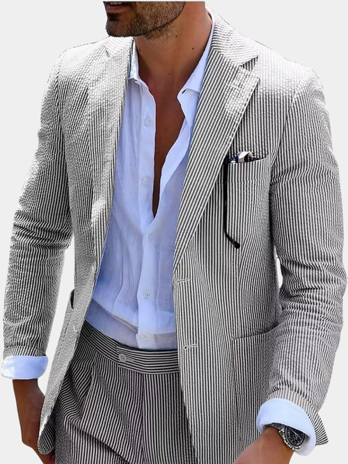 | COMPLET ÉTÉ À RAYURES (PANTALONS + VESTE)