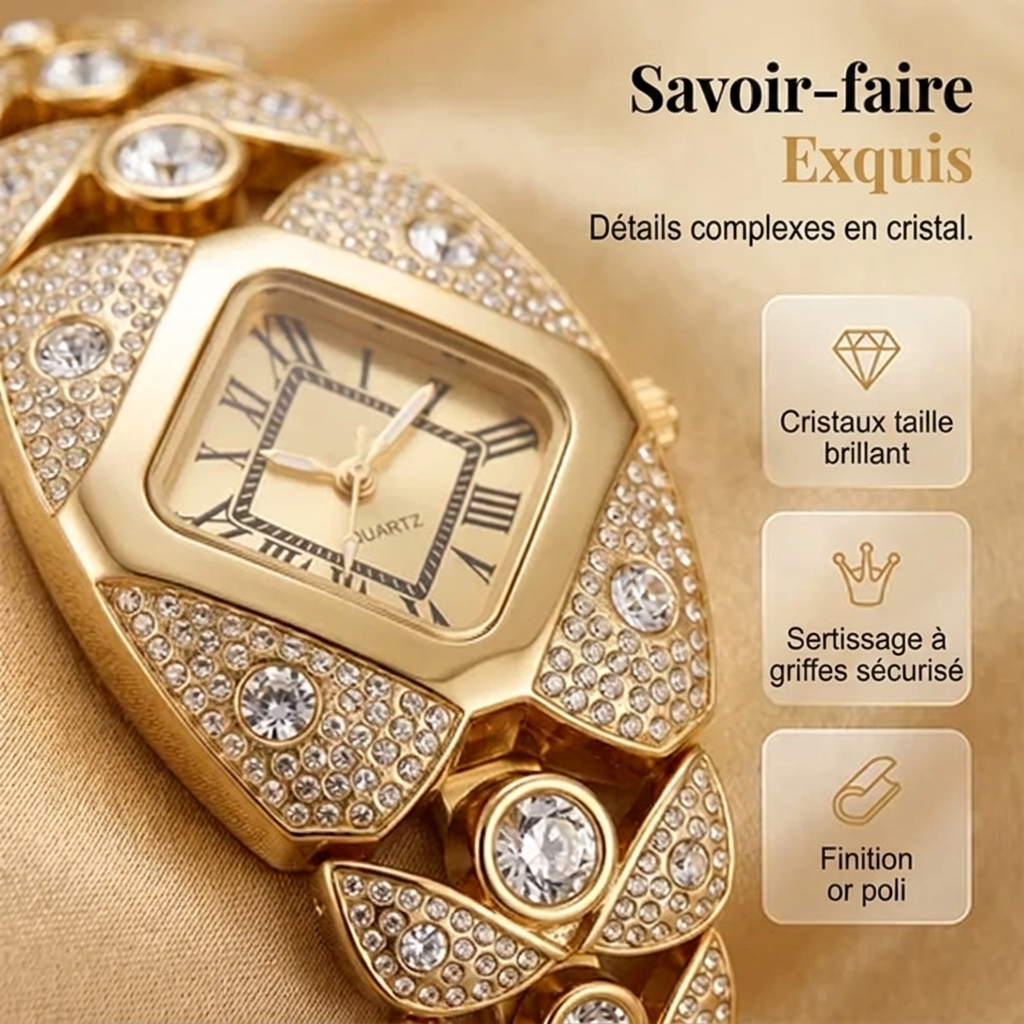 Reloj Zélavine™ con Cristales – Elegancia Atemporal