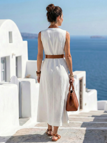 | Robe Midi a Lignes Contrastées Myra