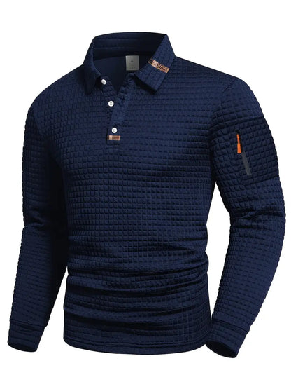 | POLO À MANCHES LONGUES TEXTURÉE