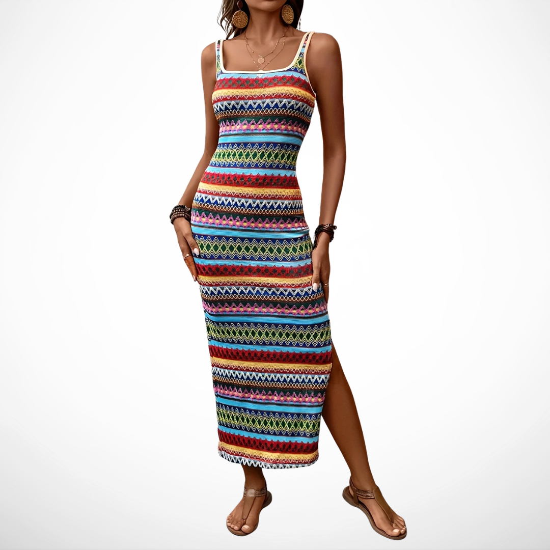 | Robe Longue Bohème Colorée Maya