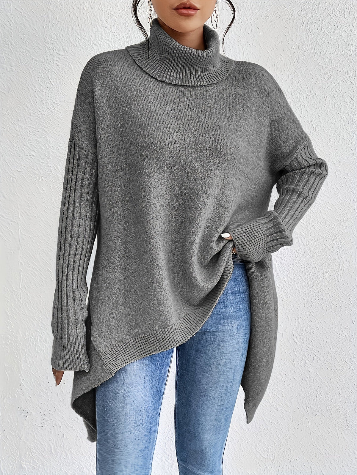Leina | Jersey de Cuello Vuelto Suave y Relajado