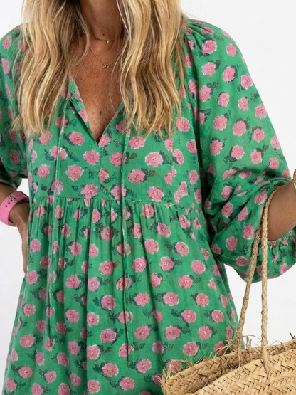 | Robe Midi Fleurie a Volants Camille