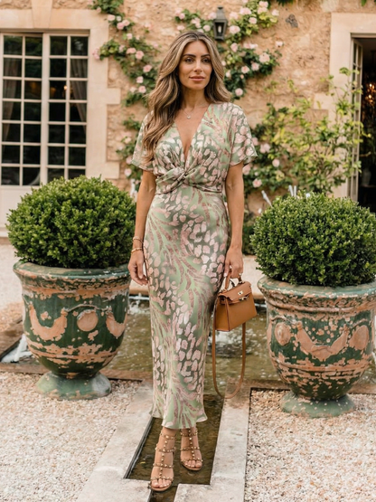| Robe Midi a Imprimé Abstrait Coralie