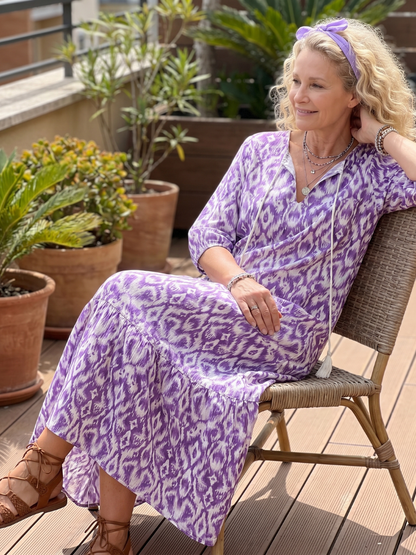 Esther| Vestido Midi Anudado Estampado