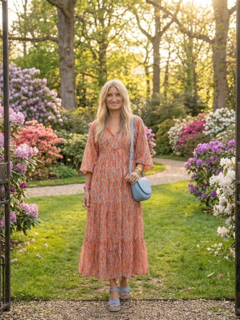 | Robe Midi Géométrique a Volants Chloé
