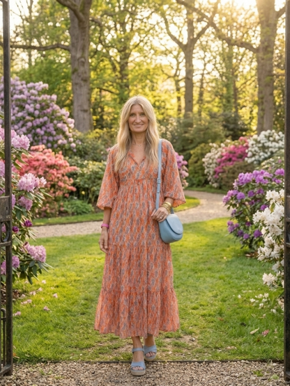 | Robe Midi Géométrique a Volants Chloé