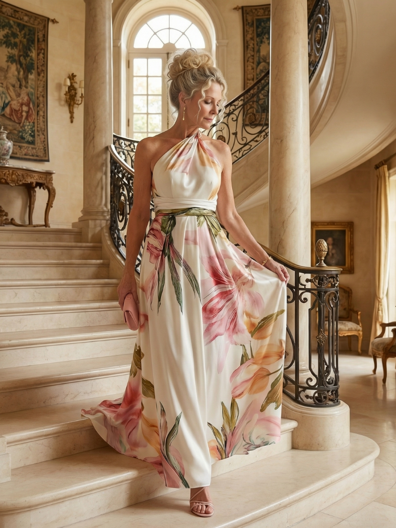 | Robe Maxi Fleurie Légère Amiel