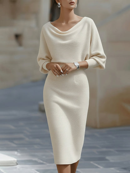 Clarisse | Vestido Midi Drapeado Elegante e Intemporal