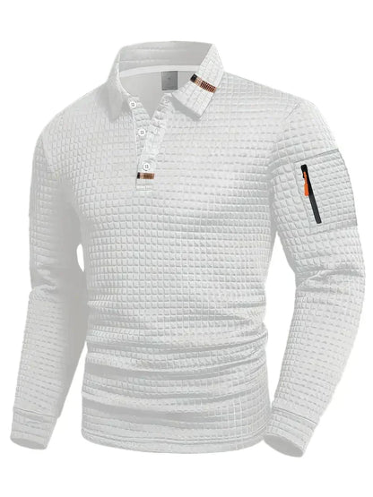 | POLO À MANCHES LONGUES TEXTURÉE