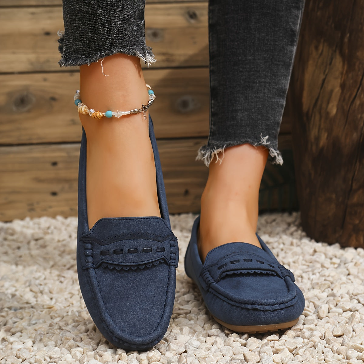 | Mocasines de Efecto Ante Festoneados Marie