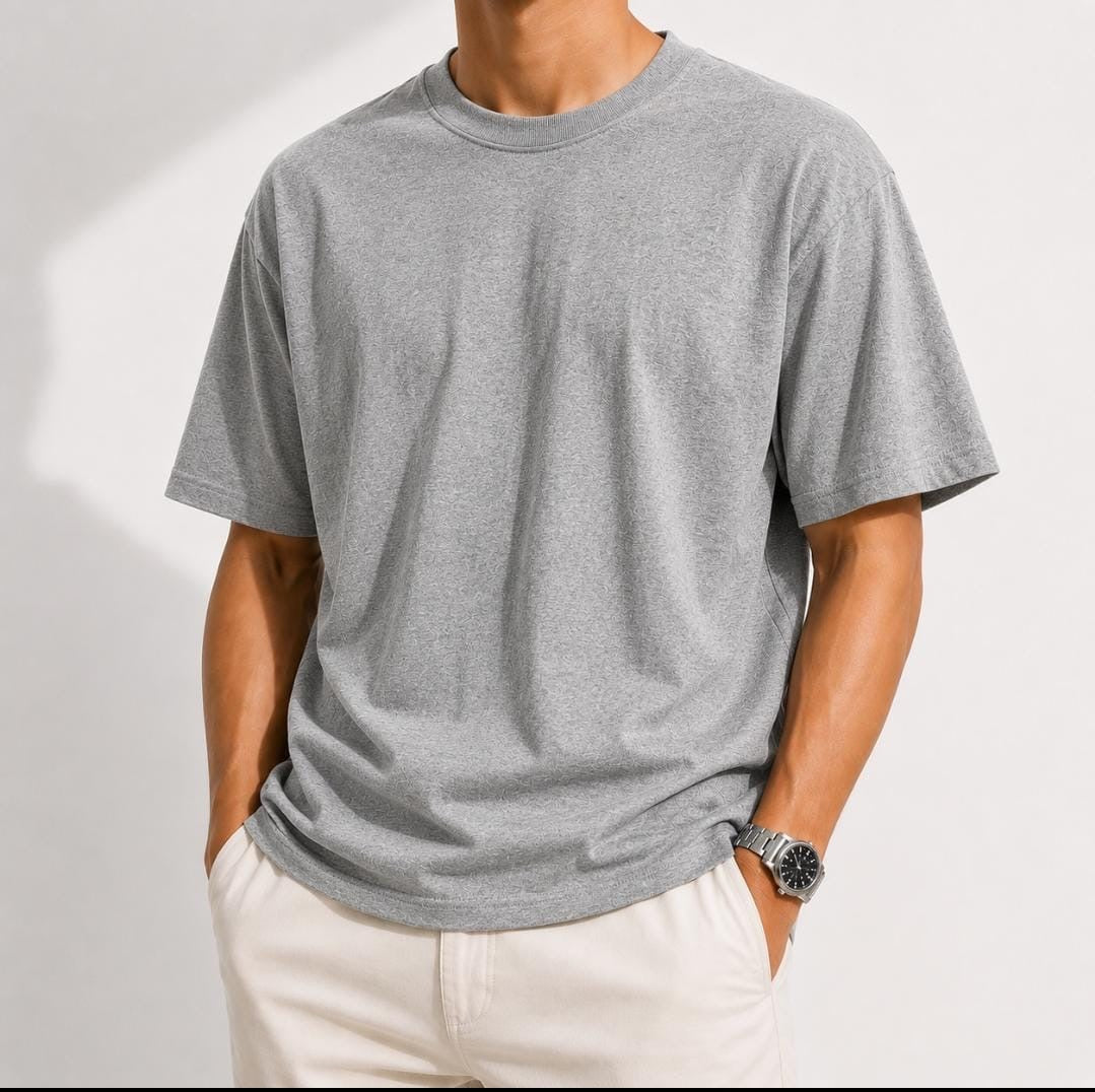 Camiseta Casual de Algodón 100% Pesado de Corte Regular